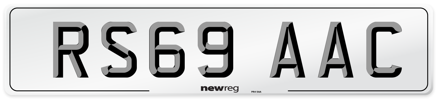 RS69 AAC Number Plate from New Reg